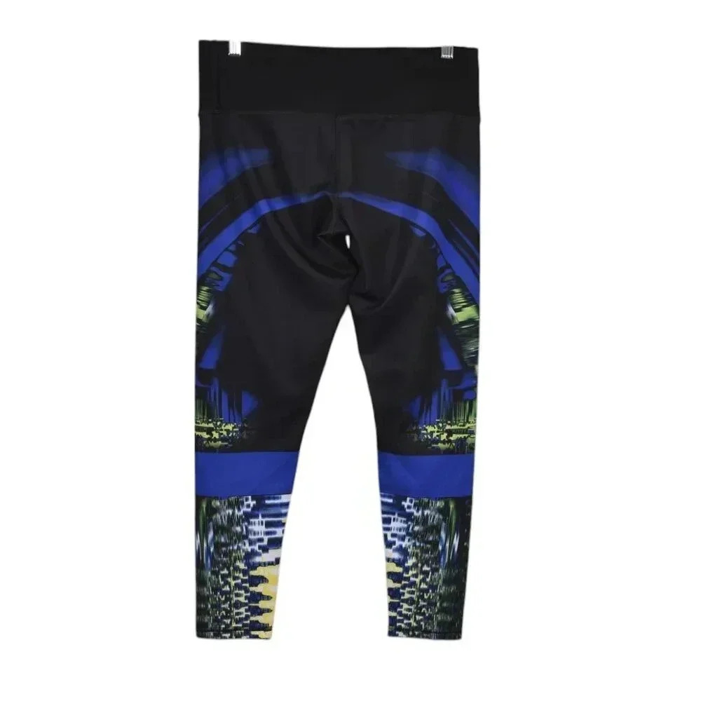 Adidas Leggings Techfit Climalite Medium Compression Black Blue Workout Size Med - Picture 6 of 12